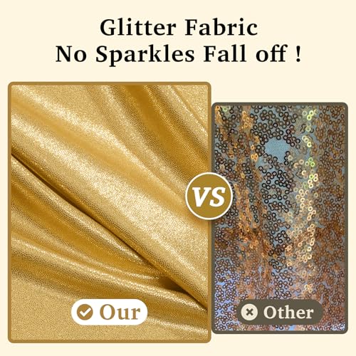 Htper 20ftx10ft Gold Sequin Backdrop Curtain for Parties, 4 Panels 5x10FT Shimmer Wrinkle Free Glitter Photo Backdrop Drapes Back Drop Cloth for Wedding Birthday Christmas Photography Background - Image 2
