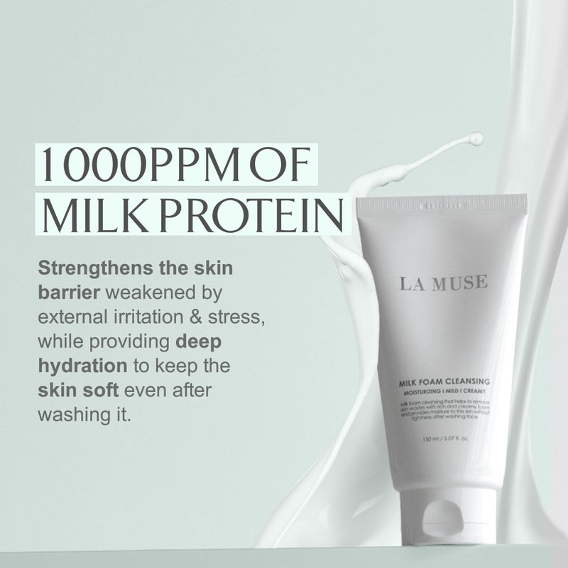 LA MUSE Milk Foam Cleansing - Naturally Derived Ingredients/Sensitive Skin/Skin Tone Milk Foam Cleansing - Naturally Derived Ingredients/Sensitive Skin/Skin Tone Care/Exfoliation Management - Image 3