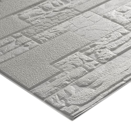 HOPz 3D Wallpaper Brick Wall Stickers | Fancy Wallpaper for Walls, Waterproof & Self Adhesive, White Color 3D Latest Unique Design Wallpaper for Home (Size : 70 * 70 cm Each Piece) -10 Piece - Image 4