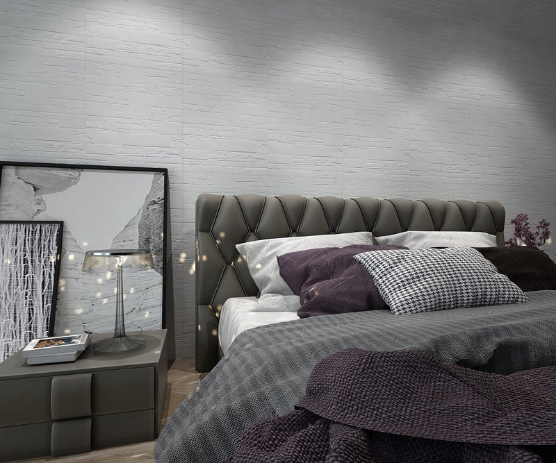 HOPz 3D Wallpaper Brick Wall Stickers | Fancy Wallpaper for Walls, Waterproof & Self Adhesive, White Color 3D Latest Unique Design Wallpaper for Home (Size : 70 * 70 cm Each Piece) -10 Piece - Image 3
