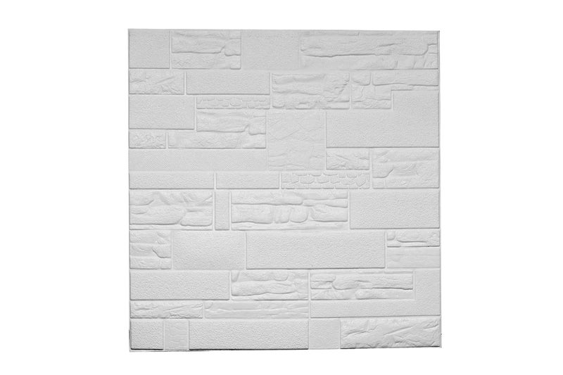 HOPz 3D Wallpaper Brick Wall Stickers | Fancy Wallpaper for Walls, Waterproof & Self Adhesive, White Color 3D Latest Unique Design Wallpaper for Home (Size : 70 * 70 cm Each Piece) -10 Piece - Image 5