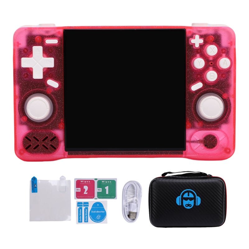 Retro Handheld Game Console 4in Screen 1.5GHz Portable Rechargeable Gaming Console for Home Travel Sparkling Silver Pink 64GB - Image 1