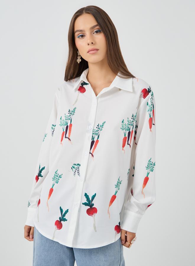 Take Two Graphic Print Spread Collar Shirt - Image 4