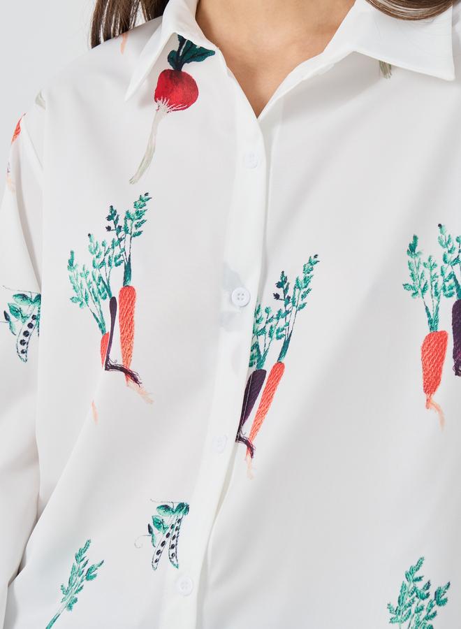 Take Two Graphic Print Spread Collar Shirt - Image 5