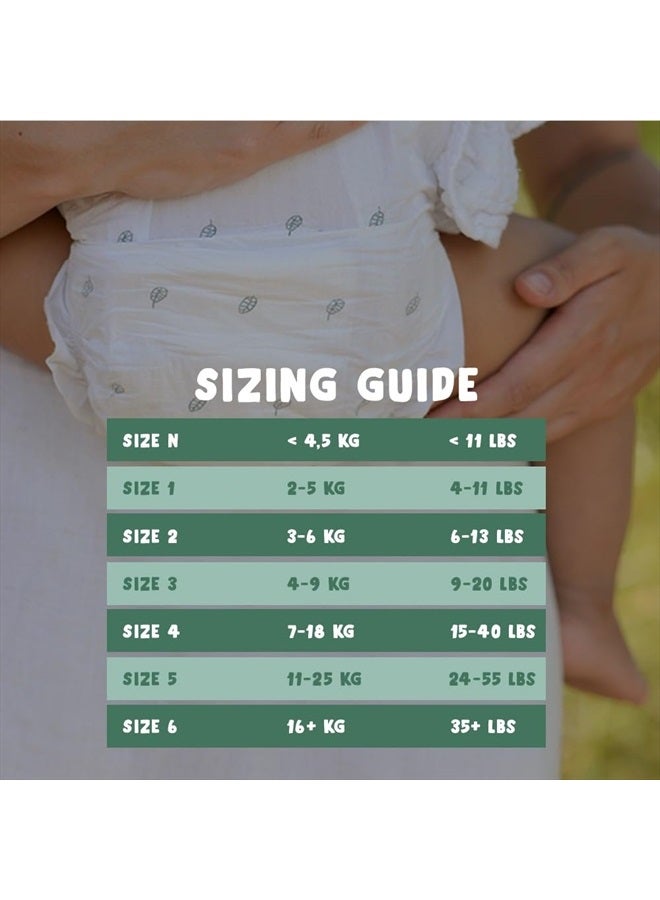 Baby Diapers - Plant-Based Eco-Friendly Diapers, Great for Baby Sensitive Skin and Helps Prevent Leaking (Newborn, 100 Count)