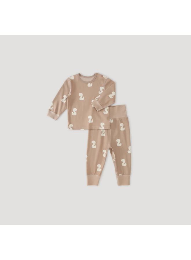 Balipig Bali Little Pig Snake Baby High-waist Belly Protection Infant Toddler Sleepwear Set Autumn Spring Two-piece Boys Girls Thermal Underwear - Image 1