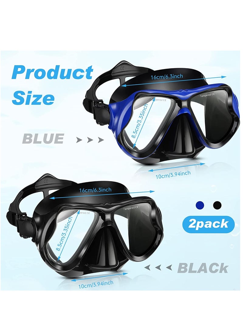 Excefore 2 Pack Diving Mask Adult Swimming Snorkel Mask Clear View Swimming Goggles with Nose Cover Anti Fog Swim Mask Tempered Glass Snorkeling Goggles for Diving Snorkeling Swimming  - Image 2