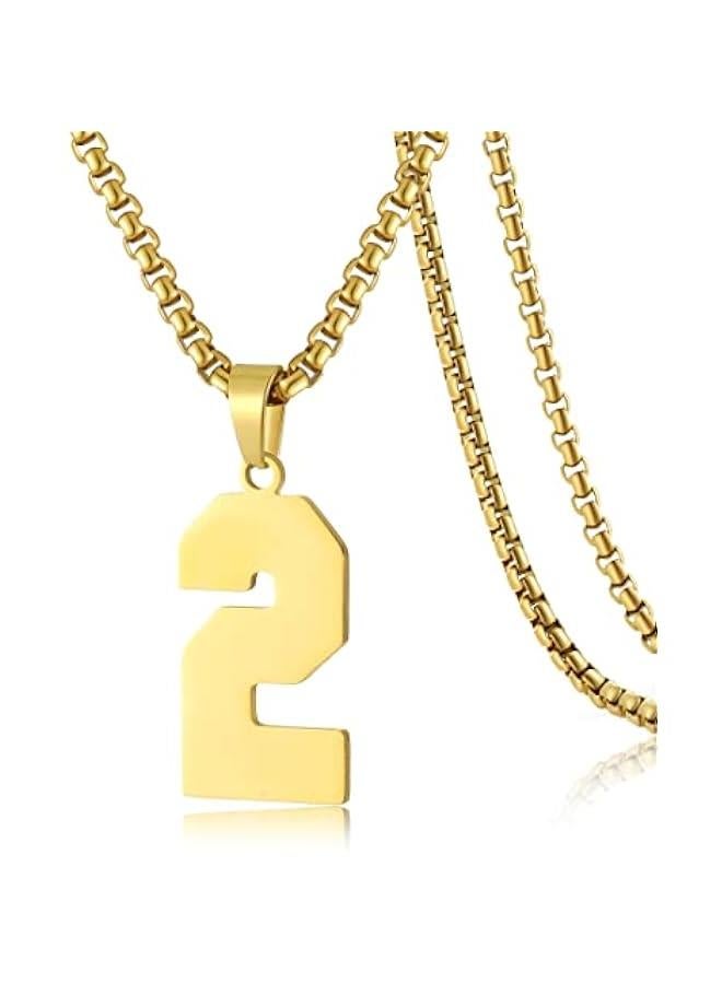 Arabest Number Necklace for Men Black Baseball Jersey Number Pendant for Boys Athletes Number Chain Pendant for Boys Sport Stainless Steel necklace Stocking Stuffers  New Year Gifts for Men - Image 1