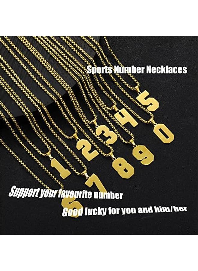 Arabest Number Necklace for Men Black Baseball Jersey Number Pendant for Boys Athletes Number Chain Pendant for Boys Sport Stainless Steel necklace Stocking Stuffers  New Year Gifts for Men - Image 4