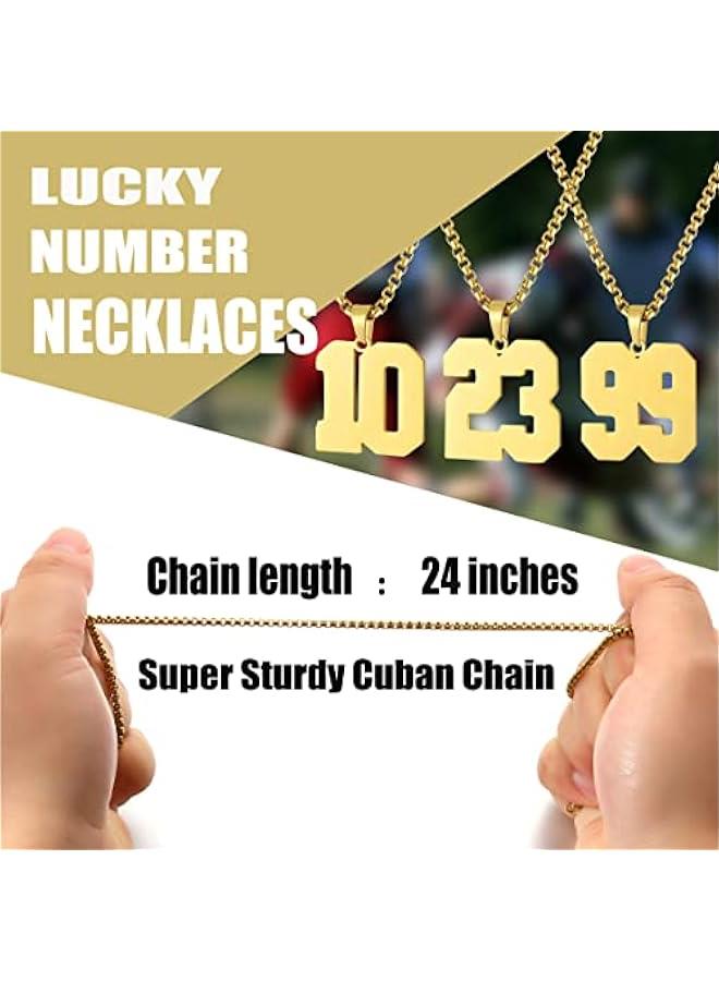 Arabest Number Necklace for Men Black Baseball Jersey Number Pendant for Boys Athletes Number Chain Pendant for Boys Sport Stainless Steel necklace Stocking Stuffers  New Year Gifts for Men - Image 5