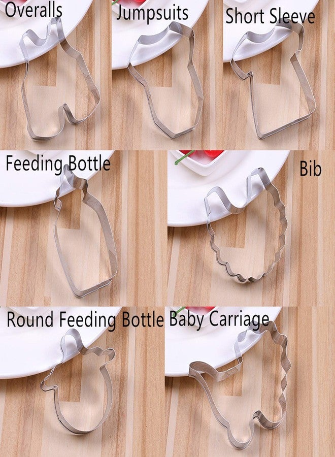 Comais Baby Shower Series Cookie Cutters Set of 7 pcs, Stainless Steel Fondant Cutter Molds Baking DIY - Image 5