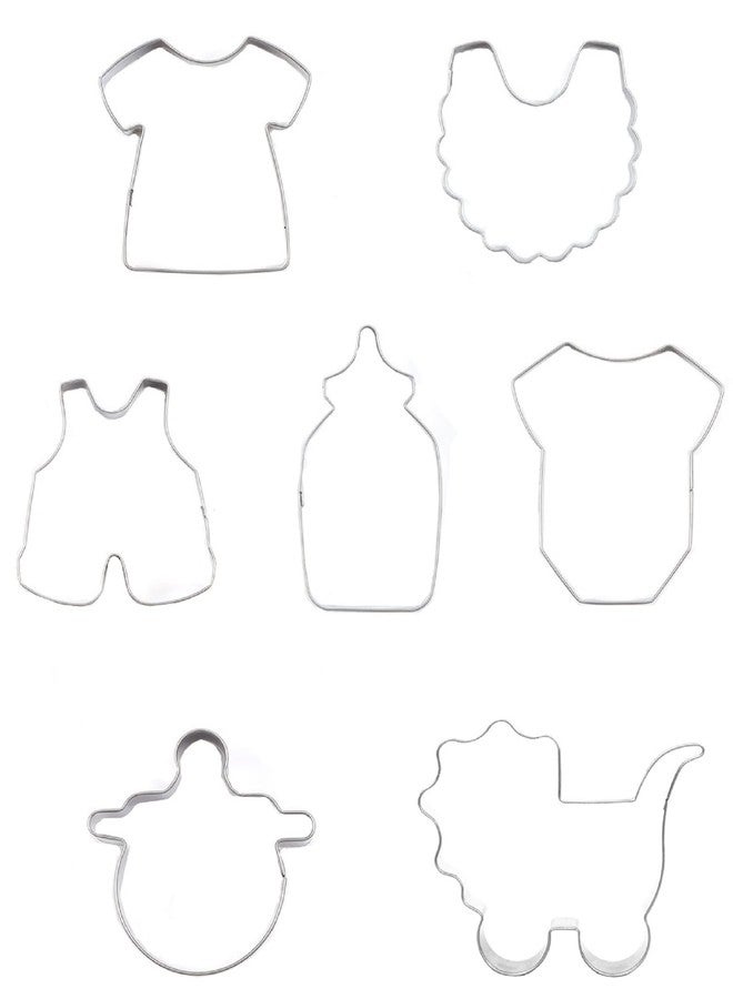 Comais Baby Shower Series Cookie Cutters Set of 7 pcs, Stainless Steel Fondant Cutter Molds Baking DIY - Image 2