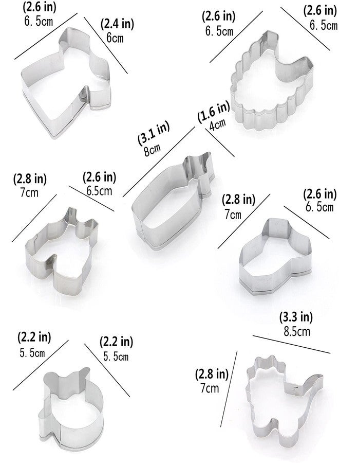Comais Baby Shower Series Cookie Cutters Set of 7 pcs, Stainless Steel Fondant Cutter Molds Baking DIY - Image 3