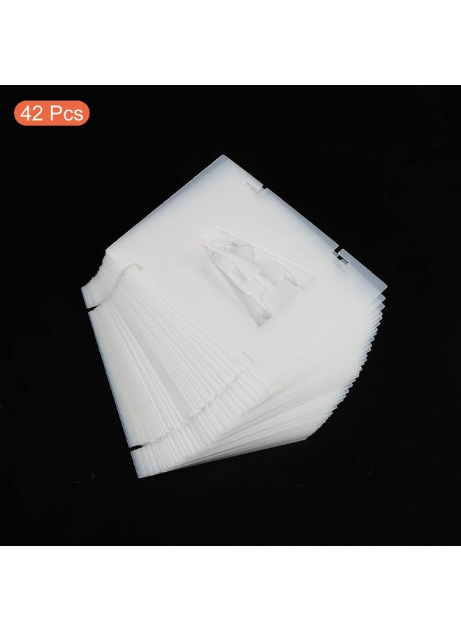 PATIKIL - 2 Inch Letter Number Stencils 42 Pack 2 Width Reusable Plastic Alphabet Numbers Symbol Templates Set For Painting White - Image 1