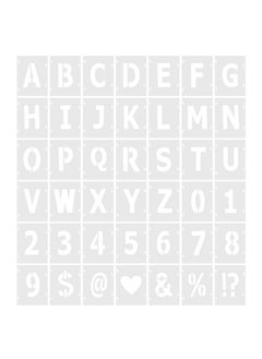 2 Inch Letter Number Stencils 42 Pack 2 Width Reusable Plastic Alphabet Numbers Symbol Templates Set For Painting White
