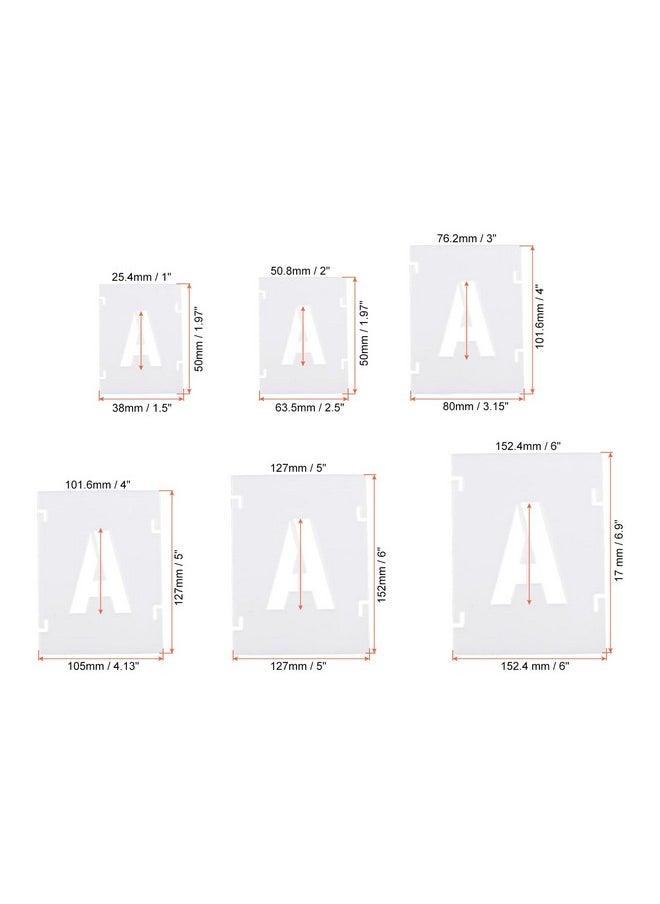 PATIKIL - 2 Inch Letter Number Stencils 42 Pack 2 Width Reusable Plastic Alphabet Numbers Symbol Templates Set For Painting White - Image 1