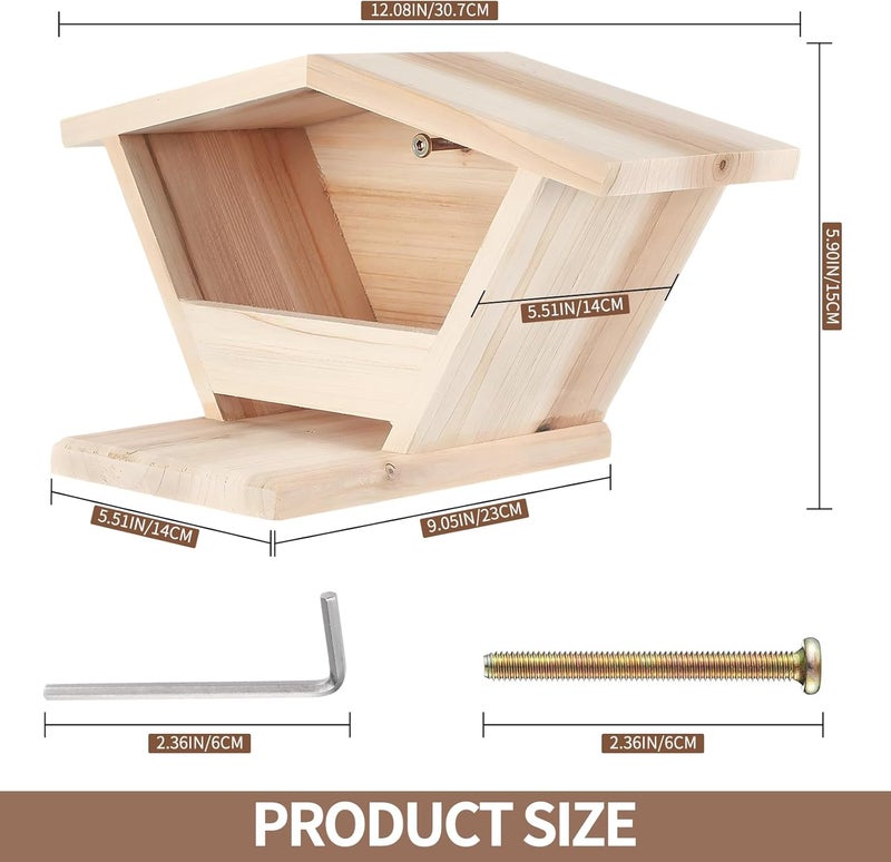 soleim Wooden Dove Nesting Box with Triangular Opening - Outdoor Bird House for Doves to Nest and Roost, Perfect Garden Decor - Image 2