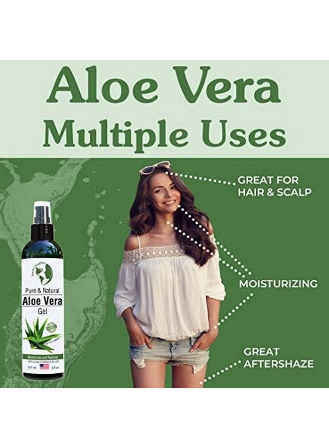 Earth's Daughter Arth'S Daughter Organic Aloe Vera Gel From 100% Pure And Natural Cold Pressed Aloe Great For Face Hair Sunburn Bug Bites 8 Oz Soothes And Hydrates Skin Non Greasy Absorbs Quickly Into Your Skin  - Image 5