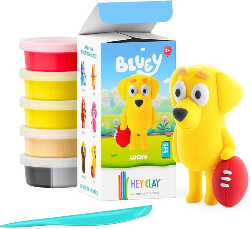 Hey Clay Bluey Lucky Air-Dry Clay Cans Set (74 g, 5 Cans) - Image 2