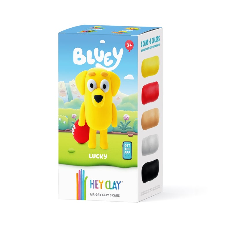 Hey Clay Bluey Lucky Air-Dry Clay Cans Set (74 g, 5 Cans) - Image 1