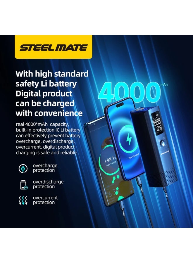 Steelmate Wireless Tire Inflator T15-B  with 4000mAh battery - Image 5