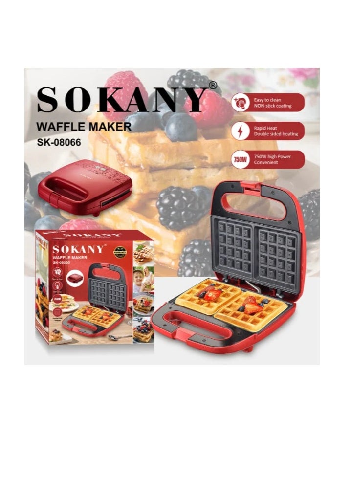 sokany Waffle maker - sk-08066 - red - Sokany  - Image 1