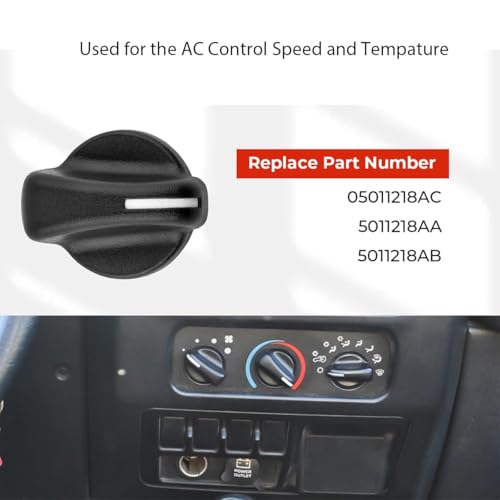 KARPAL Heater Air Conditioner Climate Control Knob Switch Compatible with 1999-2006 Jeep Wrangler/1999-2003 Dodge Ram Van (Pack of 3) - Image 4