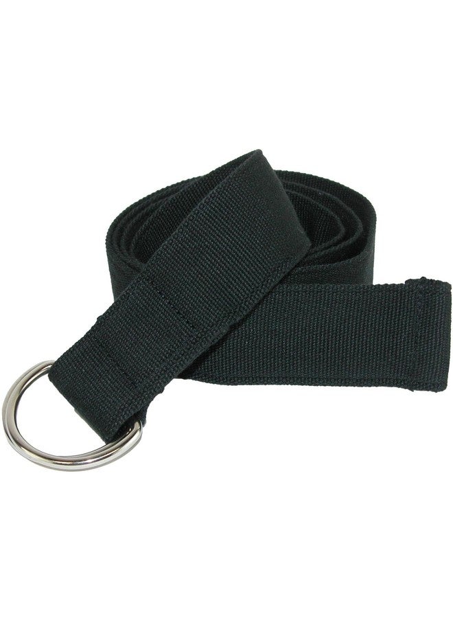 CTM Canvas Web Belt with D Ring Buckle, Black - Image 4
