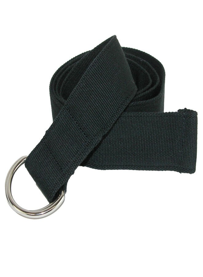 CTM Canvas Web Belt with D Ring Buckle, Black - Image 1