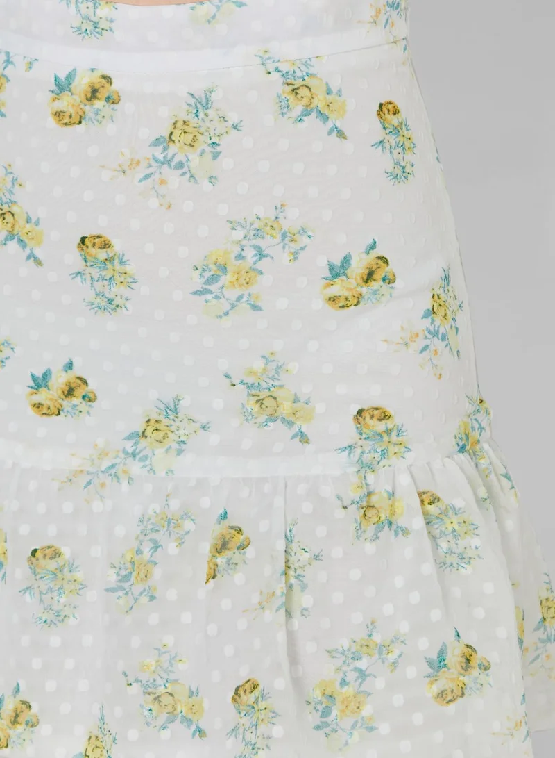 Miss Selfridge Bardot Printed Top