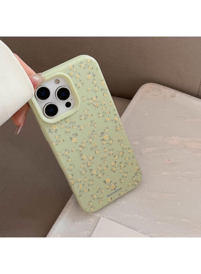 NIBEMINENT Yellow Small Flowers Protective TPU Case Cover For iPhone 17, Milk Green - Image 3