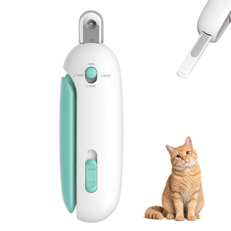 Wanheart Cat Nail Clippers with Debris Catcher & Hidden File, Adjustable Safety Guard Claw Trimmer for Indoor Cats & Kittens, Pet Grooming Tool (Blue) - Image 1