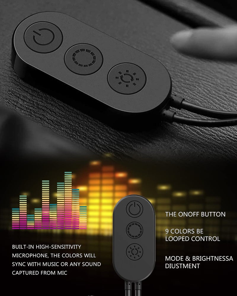 SUNPIE Car LED Lights Interior RGB LED Strip Smart Lighting w/Multi-Color App Control Waterproof Atmosphere Car Light w/8.8ft Length and DC 12V Car Charger Sync to Music - Image 2