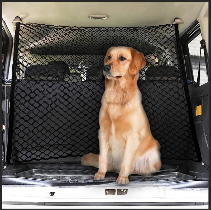 Dog Car Barrier Net For Mazda 3 II Sedan BL Elastic Dual Layer Luggage Safety Cargo Mesh Pet Divider Trunk Screen Barricade - Image 2