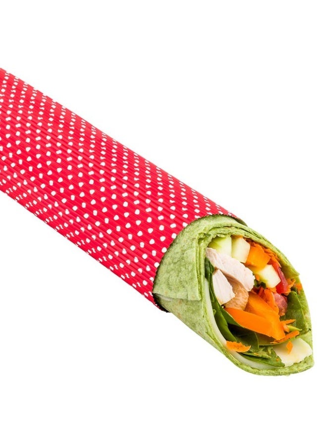 Restaurantware لفائف الطعام من الألمنيوم المموج 12" × 12" وسادة سلة القلي: مثالية لتناول الطعام في المطاعم، والمخابز، وشاحنات الطعام - لفائف السندويشات بنقاط حمراء - 500 قطعة - Image 2