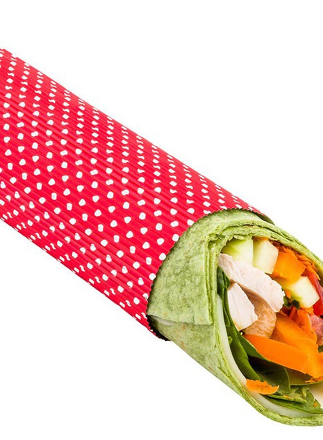 Restaurantware لفائف الطعام من الألمنيوم المموج 12" × 12" وسادة سلة القلي: مثالية لتناول الطعام في المطاعم، والمخابز، وشاحنات الطعام - لفائف السندويشات بنقاط حمراء - 500 قطعة - Image 5