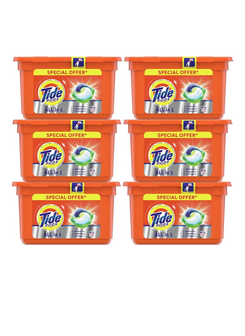 Tide Tide WOW All in 1 PODS Original Scent, 6 x 15 Count  - Image 1
