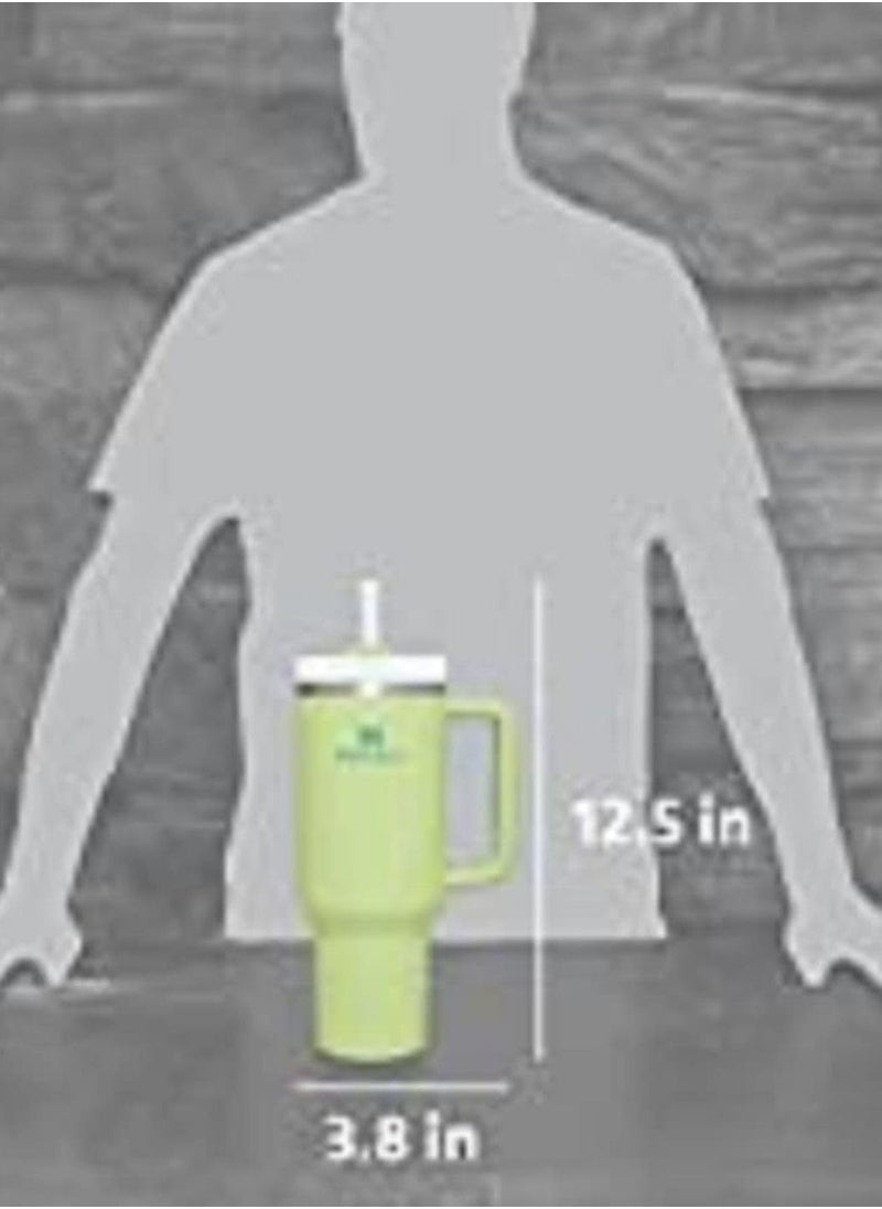 Stanley Quencher H2.0 FlowState Stainless Steel Vacuum Insulated Tumbler with Lid and Straw for Water, Iced Tea or Coffee,Citron,40oz/1180ml