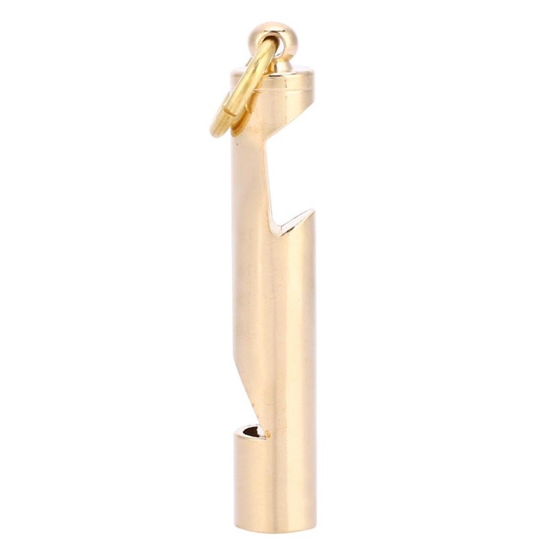Outdoor Survival Tool: Brass Whistle With Copper Rings - Anti-Scratch Anti-Oxidation Portable Edc Keychain Pendant Bottle Opener for Outdoor Survival, Edc Collection Enthusiasts - Image 2