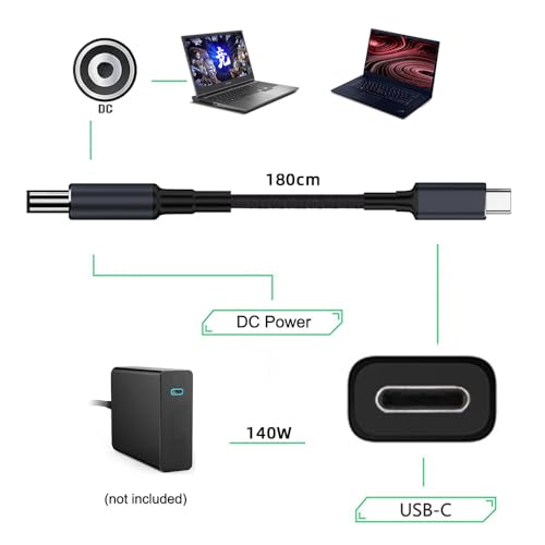 NFHK Type C USB-C Input to 20V DC 5.5 * 2.1mm Output Power 100W 135W 140W 65W PD Charge Cable for Laptop - Image 4