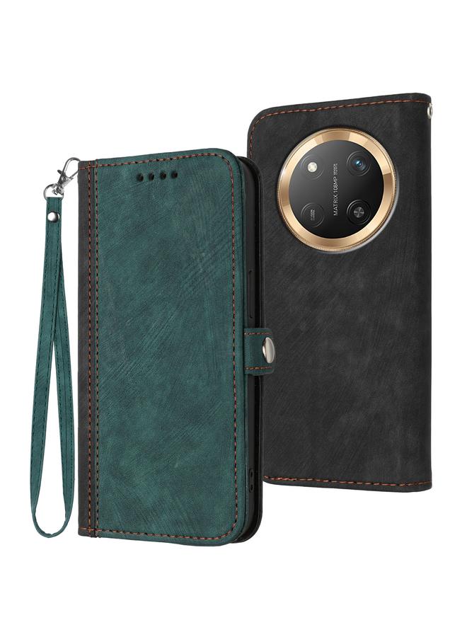 اس-توب جراب هاتف Honor X9c Global بمشبك جانبي مزدوج الطي وحزام يد من الجلد - Image 1