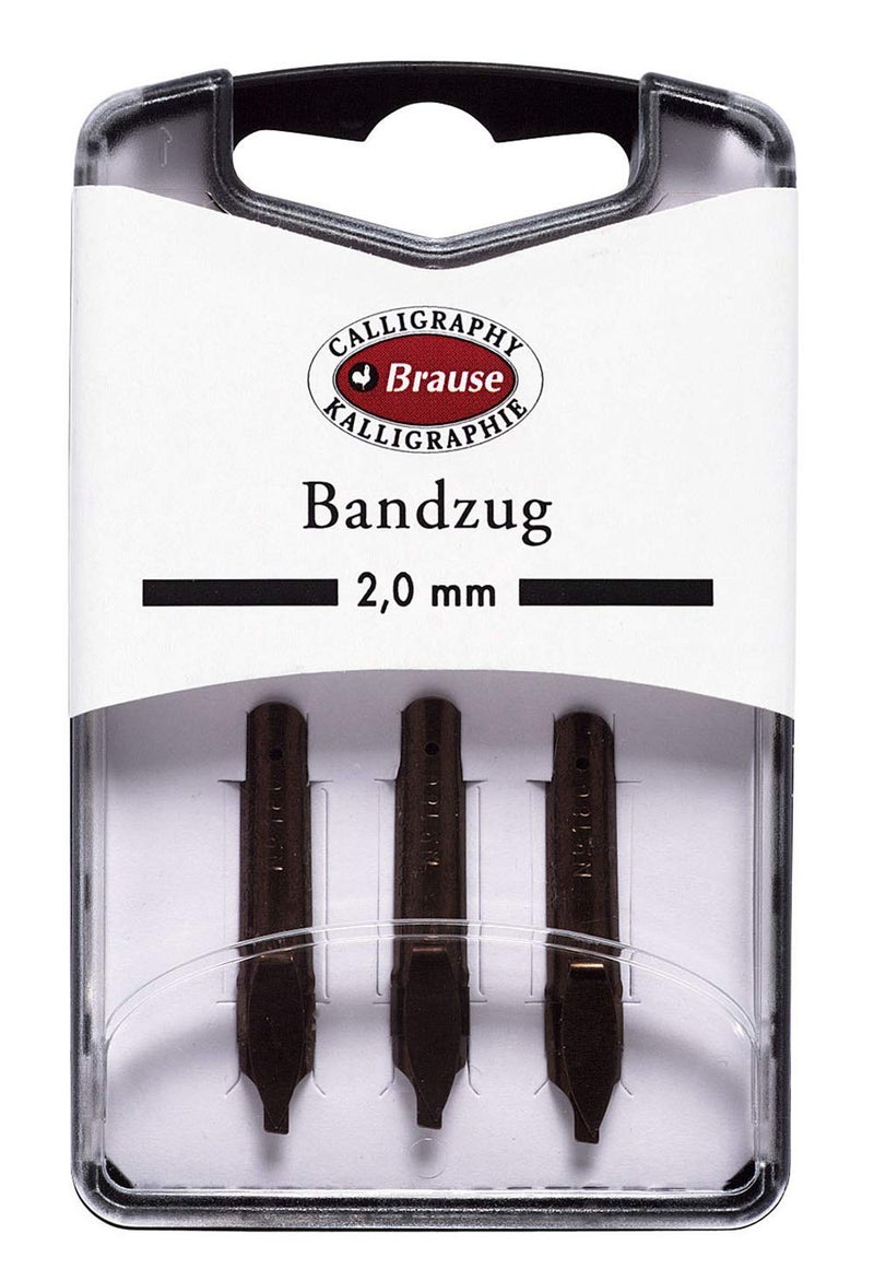 Brause 318020B - Pack of 3 Bandzug 2 mm metal nibs - Image 1