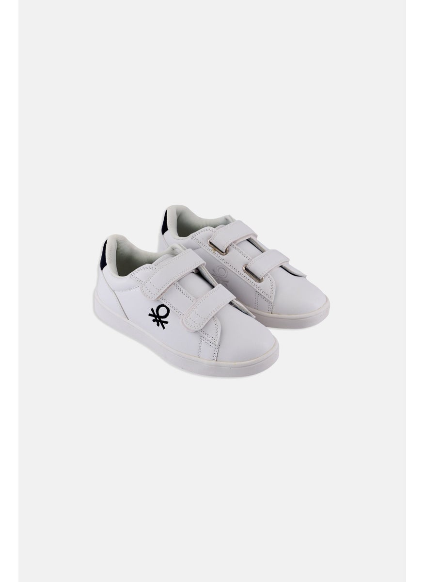 UNITED COLORS OF BENETTON Kids Boy Label LTX 2 Velcro Closure Casual Shoes, White  - Image 1