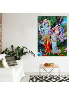 Paper Plane Design PAPER PLANE DESIGN Radha Krishna Raas Leela Canvas Painting Large Size Unframed Rolled Canvas Art Print for Home and Office Decor Size: 37 x 49 Inches  - Image 2