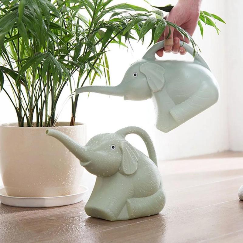 Watering Can Elephant Design Plastic Extended Nozzle - Smooth Soft Water Flow Garden Tool for Patio Balcony Decor - Image 2