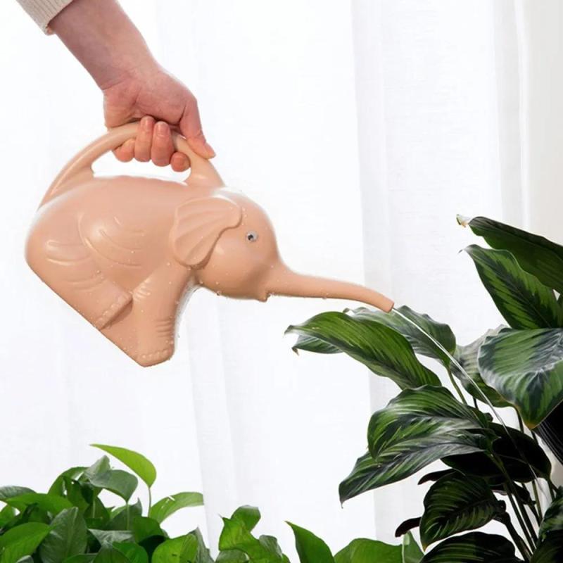 Watering Can Elephant Design Plastic Extended Nozzle - Smooth Soft Water Flow Garden Tool for Patio Balcony Decor - Image 3