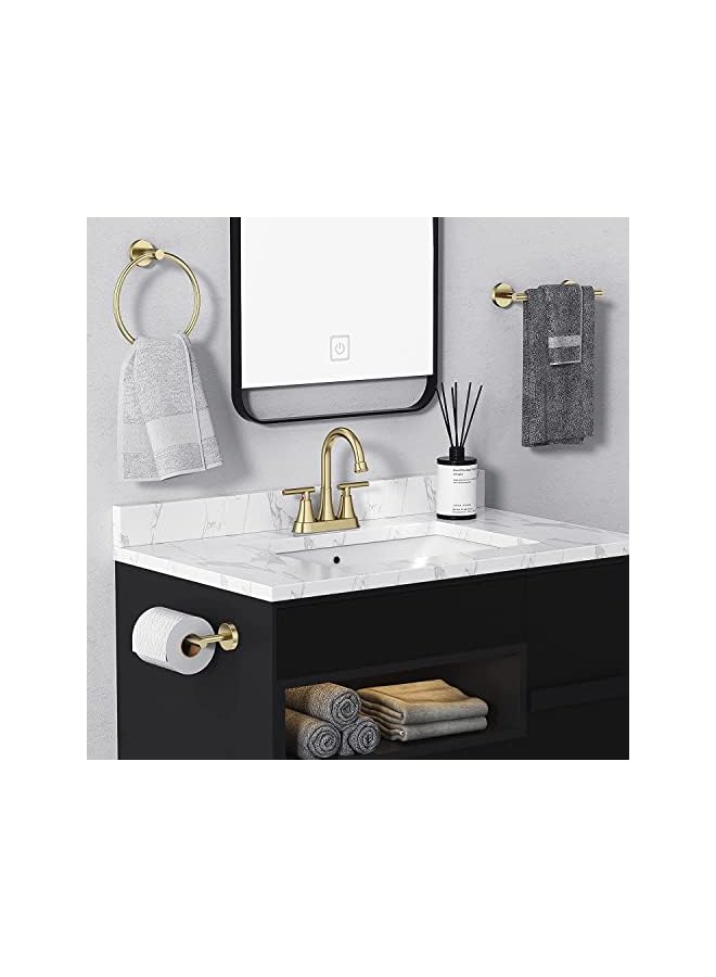 PROMASS FASHION HOME Brushed Gold Towel Ring – Wall-Mounted Bathroom & Kitchen Towel Holder, Modern Bath Accessories - Image 2