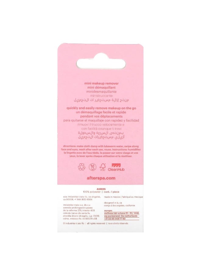 afterspa - AfterSpa, Mini Makeup Remover, Pink, 1 Cloth - Image 1