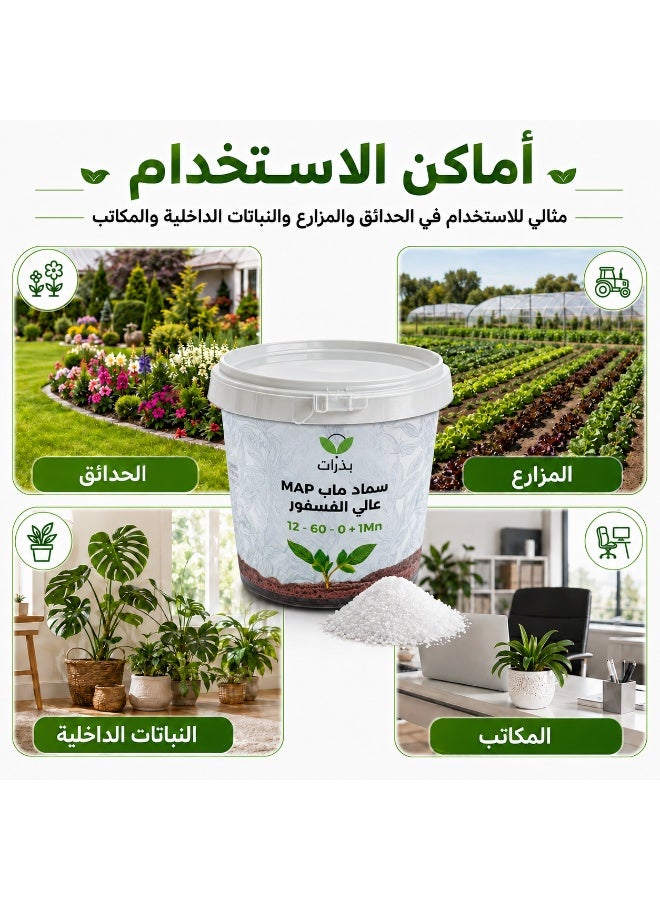 Bathurat MAP Fertilizer 12-60-0 + Mn High Phosphorus Water Soluble for Flowering and Root Development for All Plants Trees and Palms 2000 g - Image 4