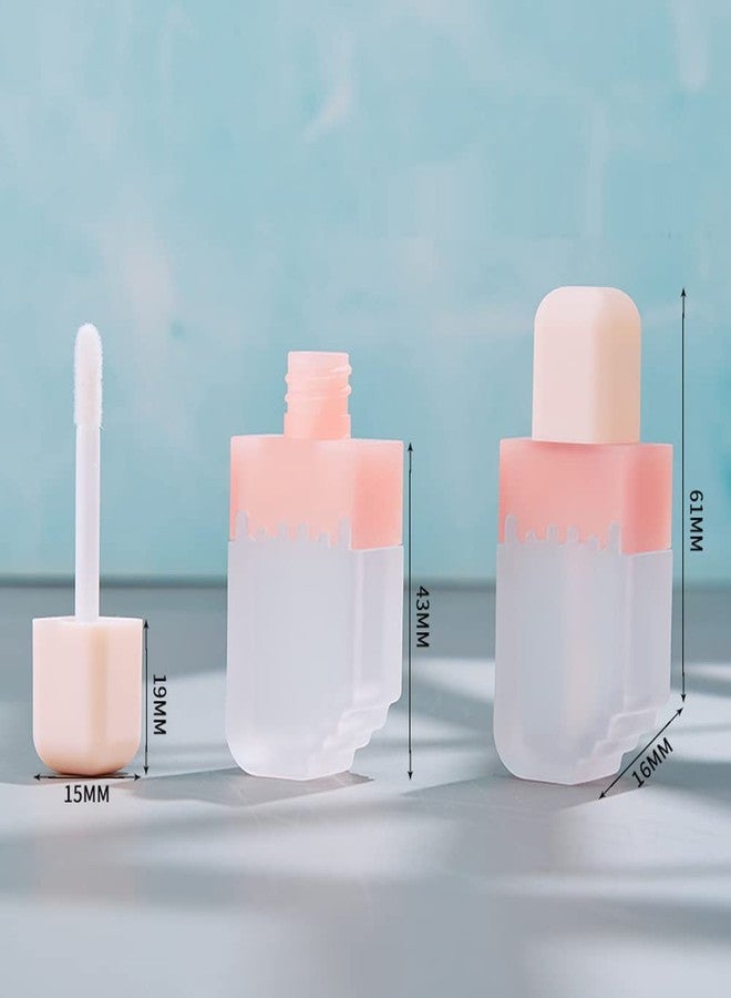 Lasenersm 4 Count Pink Ice Cream Shaped Lip Gloss Tubes, 5 ml Reusable Refillable Lip Gloss Containers - Image 2